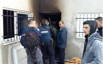 إحراق منزل الشاهد الوحيد على جريمة حرق عائلة دوابشة
