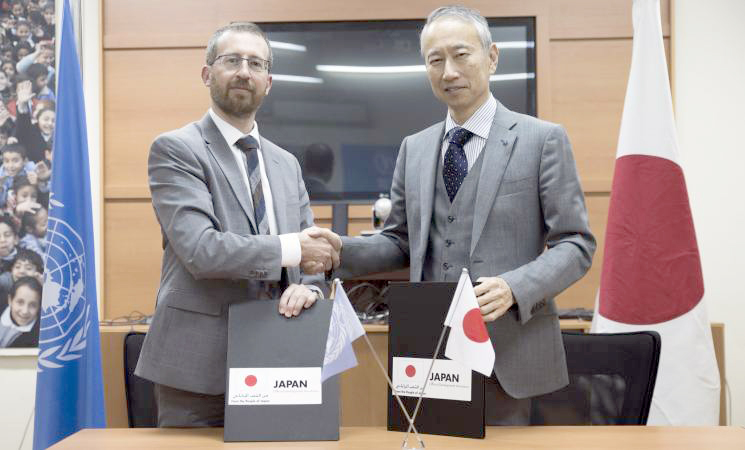 اليابان تتبرع بمبلغ 23,5 مليون دولار للأونروا